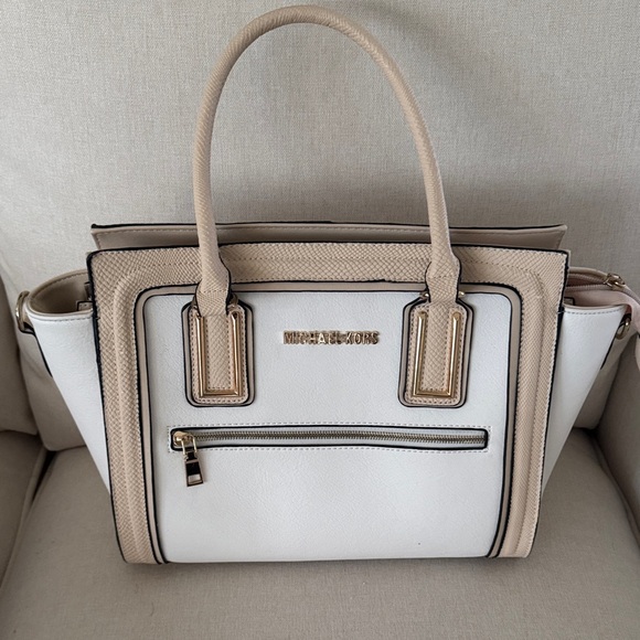 Michael Kors Handbags - Michael Kors Cream and Tan Satchel